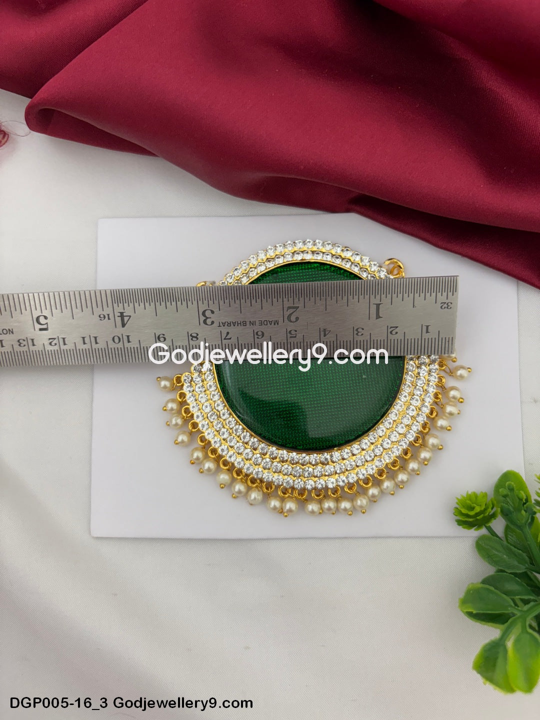 Deity Chest Ornaments God Jewelley Green Enamel Dollar Pendant GodJewellery9.com DGP005-16 3