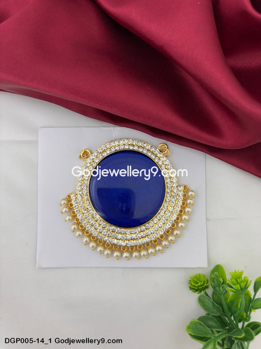Deity Dollar Pendant God Jewelley Blue Enamel For All Gods And Goddesses GodJewellery9.com DGP005-14 1