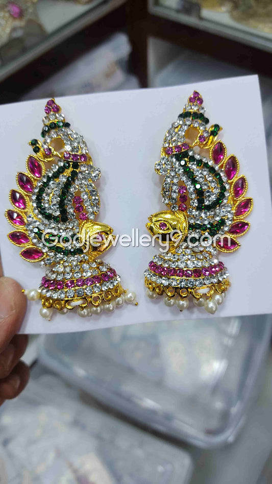 Deity Fish Earrings karna Pathakam God For Amman G25 Godjewellery9