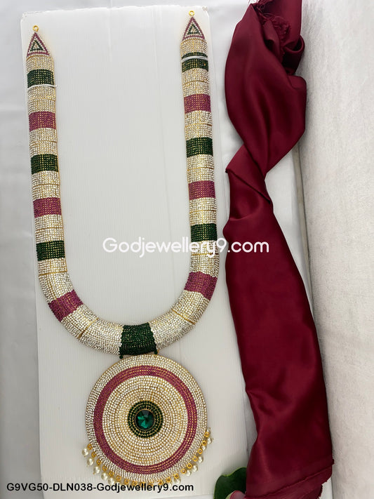 Deity God 1 Step Long Jewellery Haram for Temple Murti G9VG50-DLN038-Godjewellery9.com 1