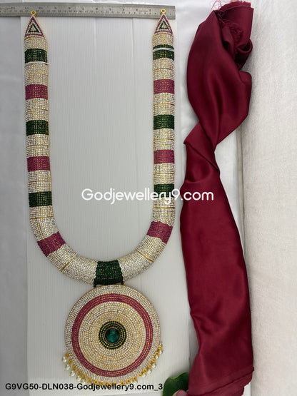 Deity God 1 Step Long Jewellery Haram for Temple Murti G9VG50-DLN038-Godjewellery9.com 3