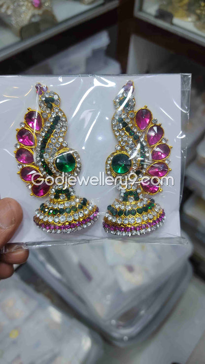 Deity God Amman Multi Earrings karna Pathakam G35 Godjewellery9