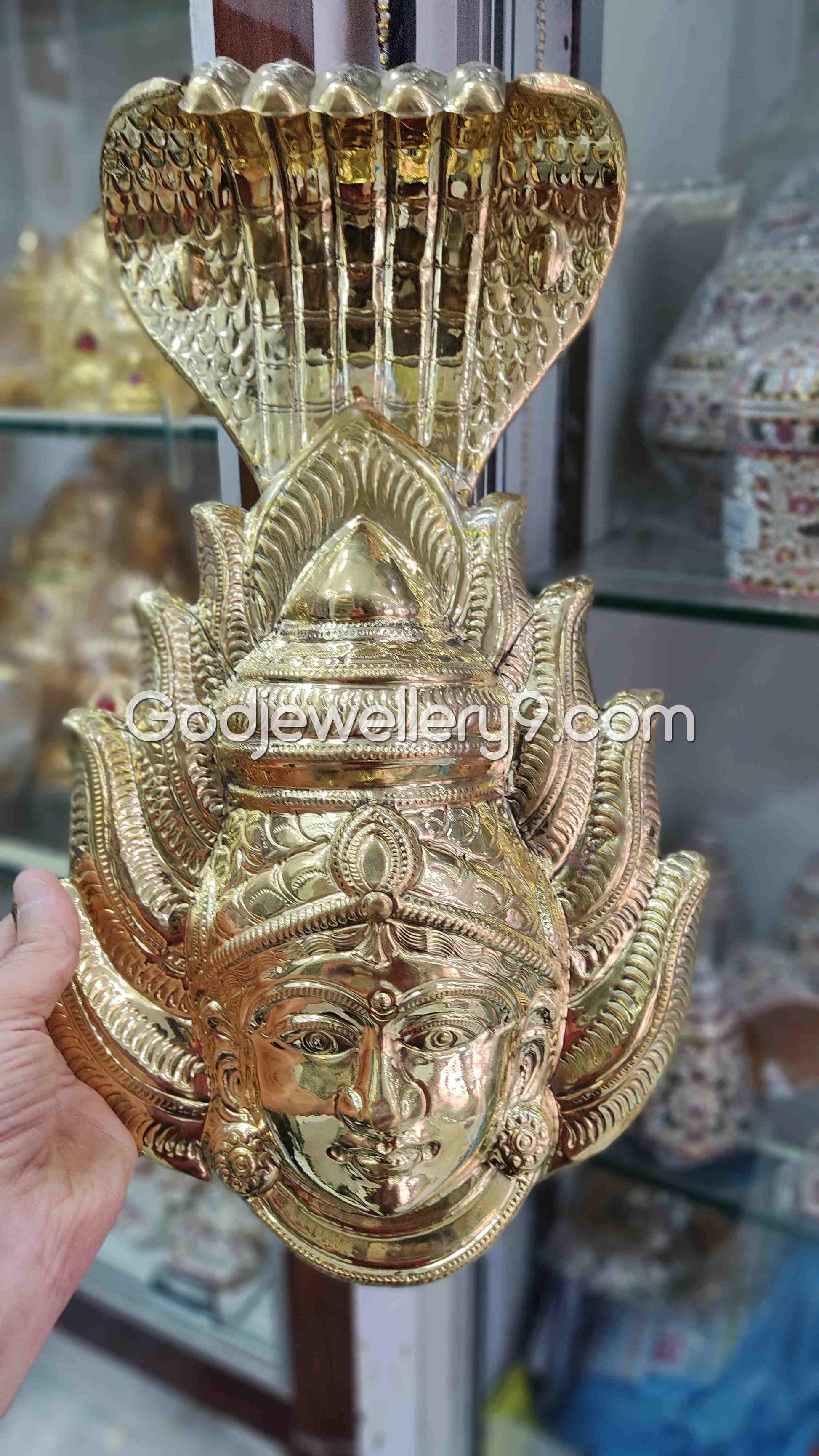 Deity God Ammavaru Brass Face With Snake R2 Godjewellery9