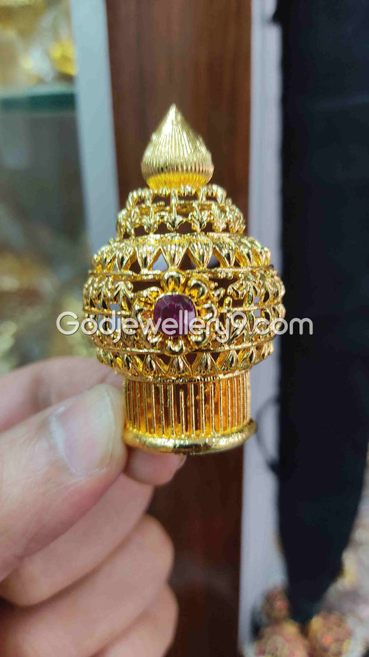 Deity God Gold Plated Small Half Crown Mukut Kireetam 3 Godjewellery9