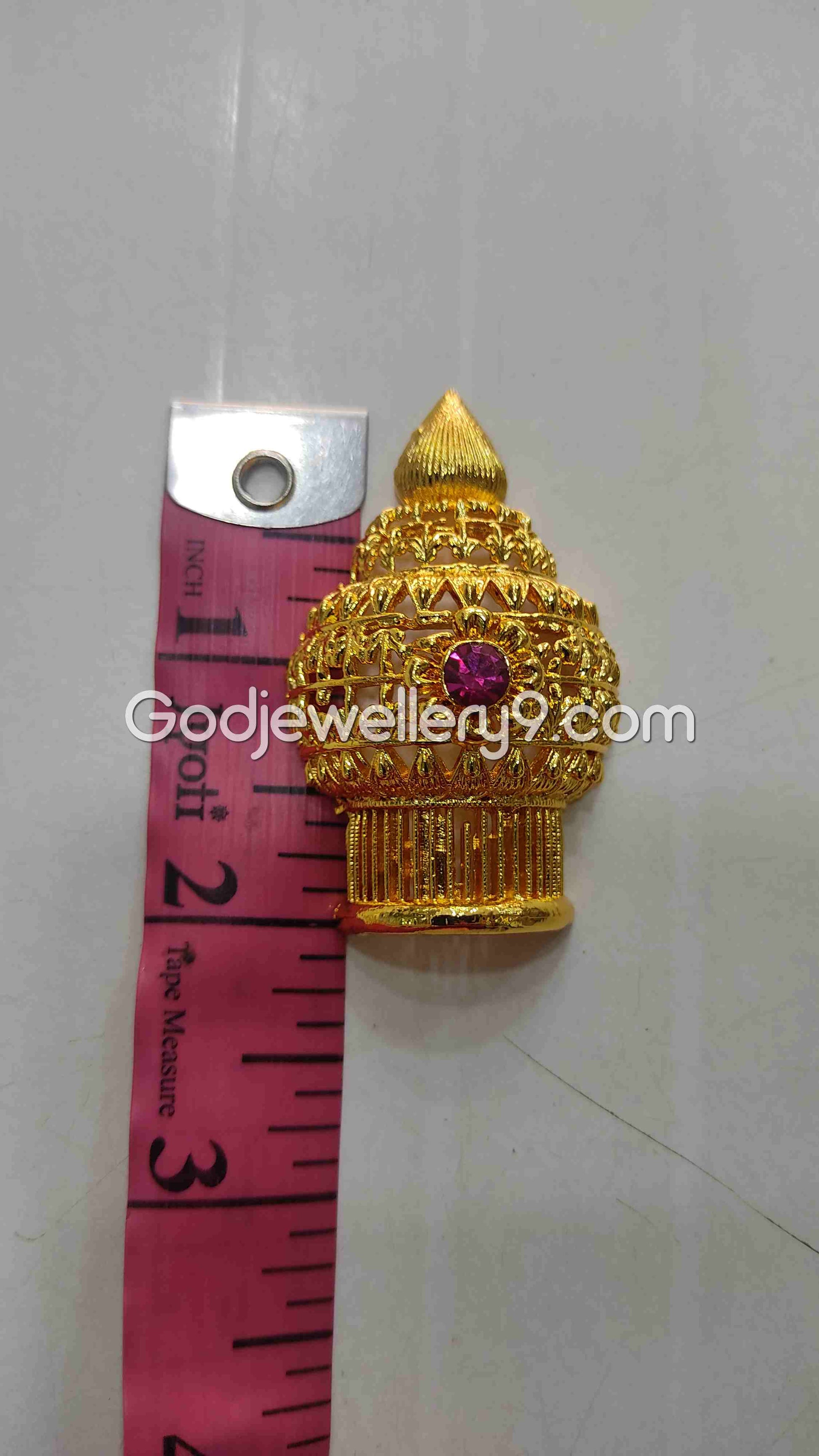Deity God Gold Plated Small Half Crown Mukut Kireetam 3 Godjewellery9 2