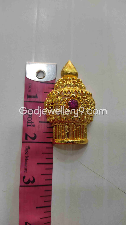 Deity God Gold Plated Small Half Crown Mukut Kireetam 3 Godjewellery9 2