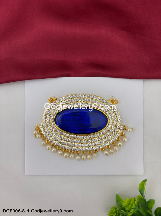 Deity God Jewelley Blue Dollar Pendant Swami Alankaram Chest Ornaments GodJewellery9.com DGP006-8 1