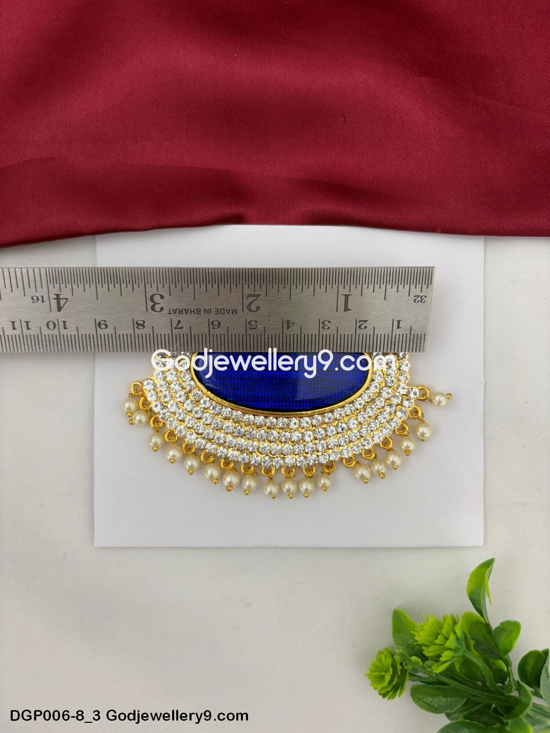 Deity God Jewelley Blue Dollar Pendant Swami Alankaram Chest Ornaments GodJewellery9.com DGP006-8 3