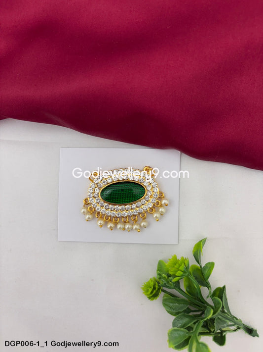 Deity God Jewelley Chest Ornaments Green Enamel Dollar Pendant GodJewellery9.com DGP006-1 1