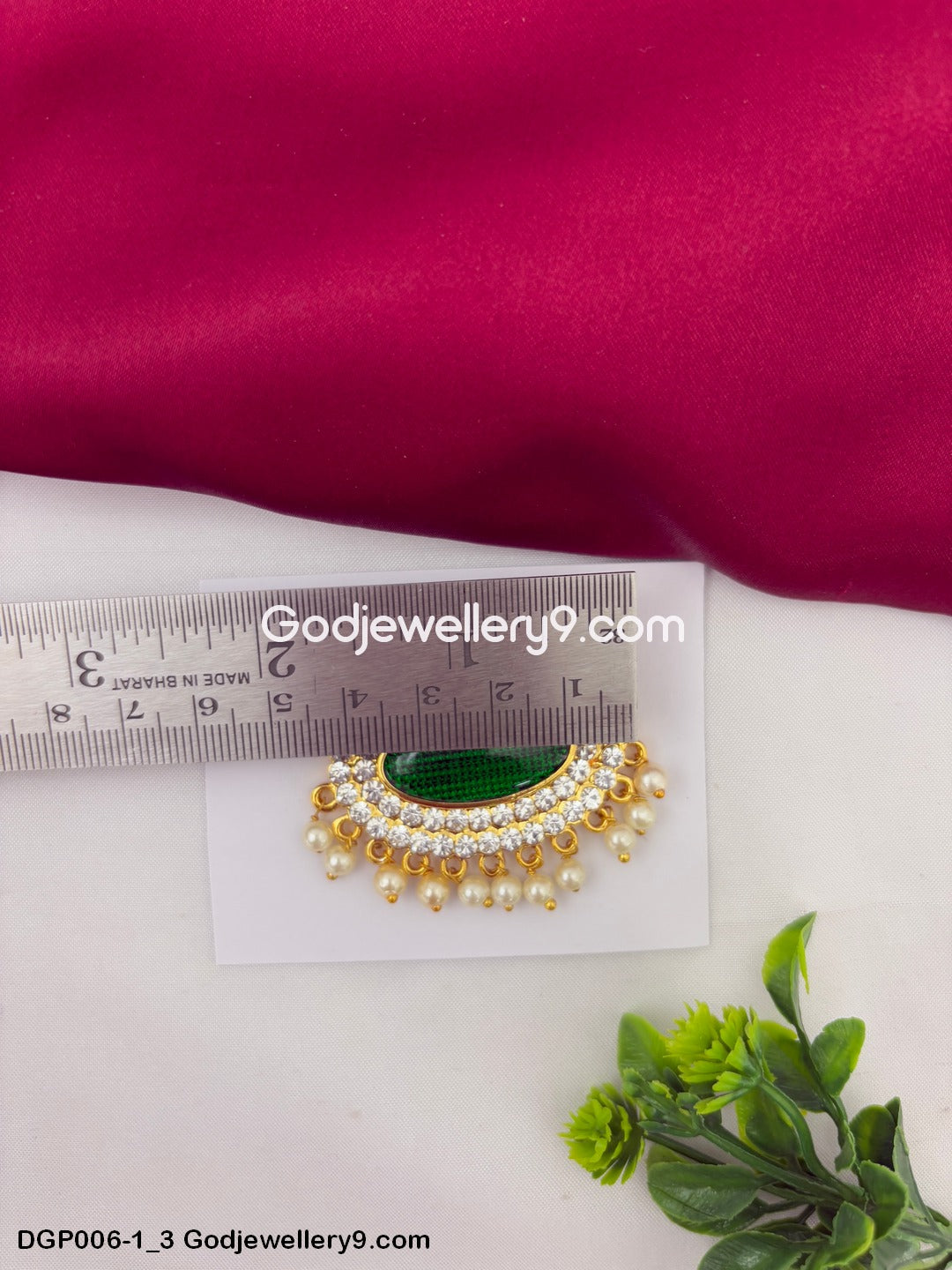 Deity God Jewelley Chest Ornaments Green Enamel Dollar Pendant GodJewellery9.com DGP006-1 3