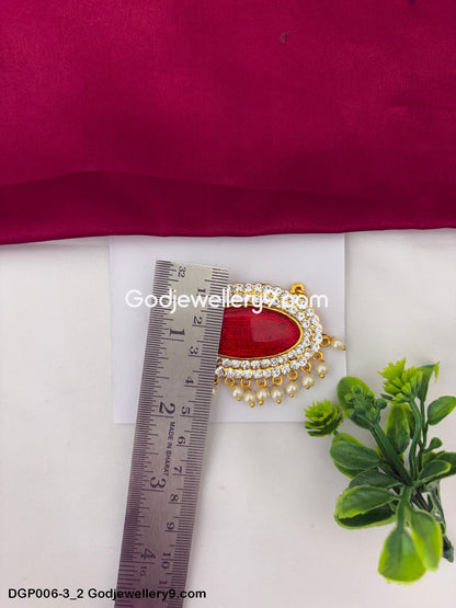 Deity God Jewelley Marron Enamel Dollar Pendant Pathakam GodJewellery9.com DGP006-3 2