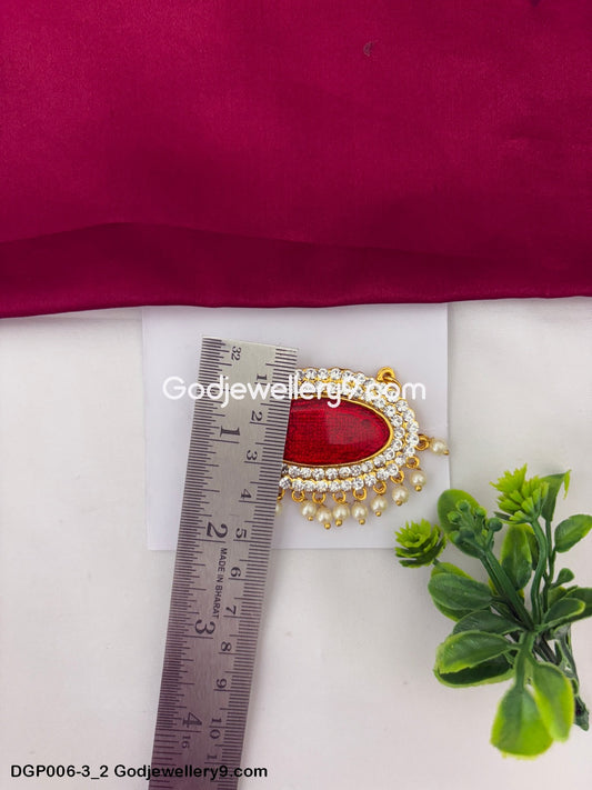 Deity God Jewelley Marron Enamel Dollar Pendant Pathakam GodJewellery9.com DGP006-3 2