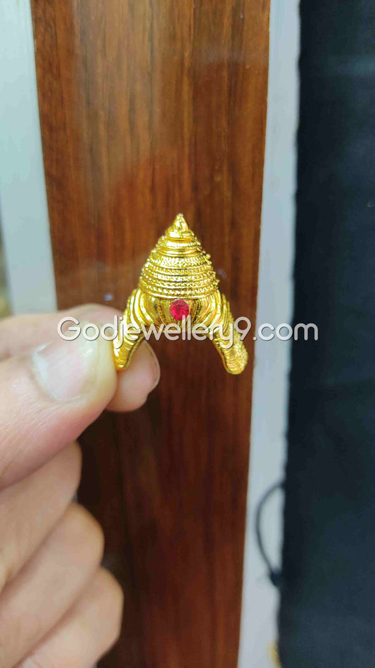 Deity God Mukut Small Half Crown Gold Plated Kireetam 10 Godjewellery9