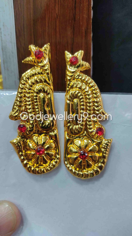 Deity God Temple Gold Plated Earrings Karna pathakam 2.5 Godjewellery9