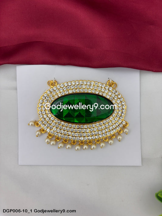 Deity God Vishnu Chest Ornaments Jewelley Green Dollar Pendant GodJewellery9.com DGP006-10 1