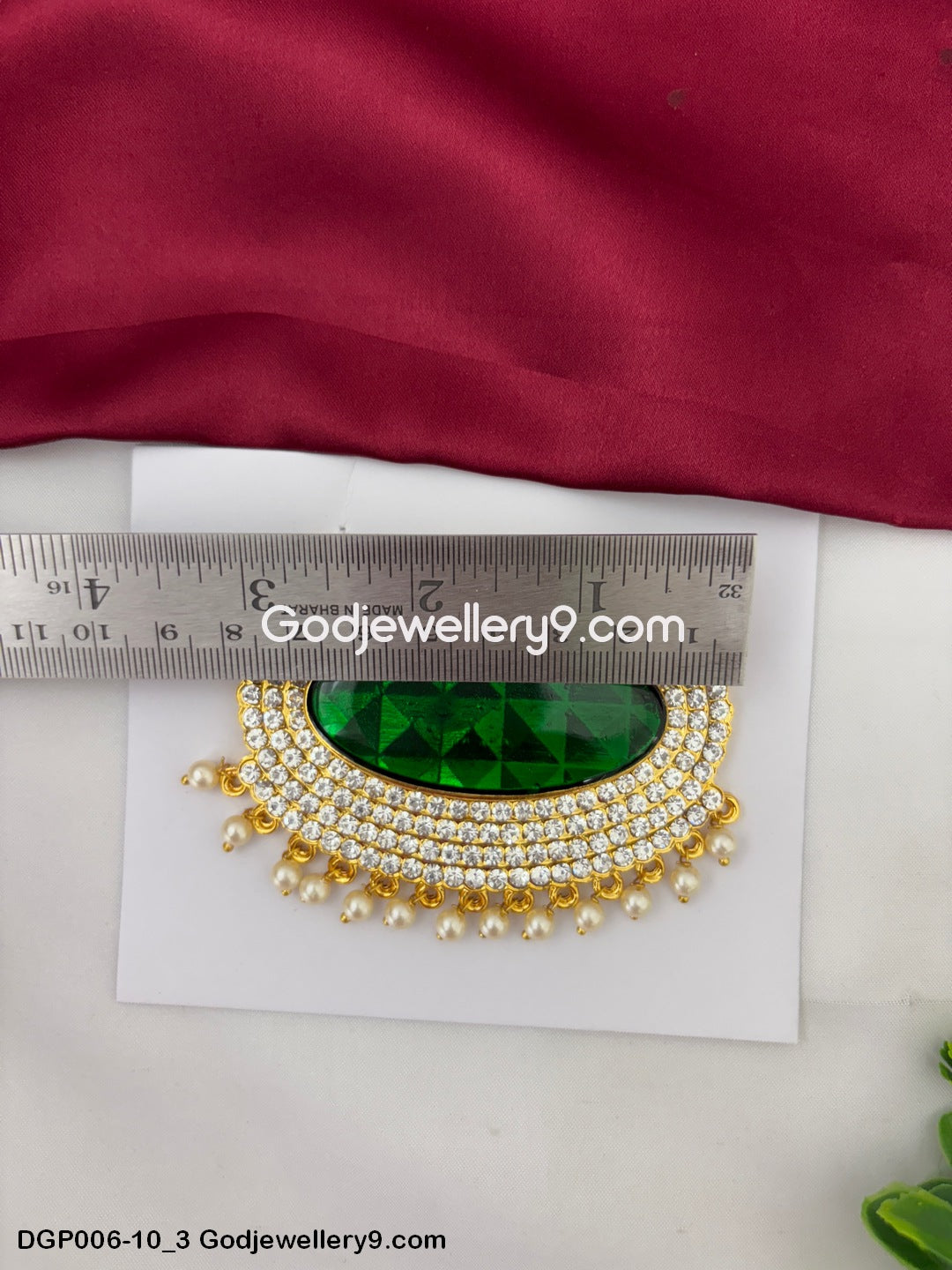 Deity God Vishnu Chest Ornaments Jewelley Green Dollar Pendant GodJewellery9.com DGP006-10 3