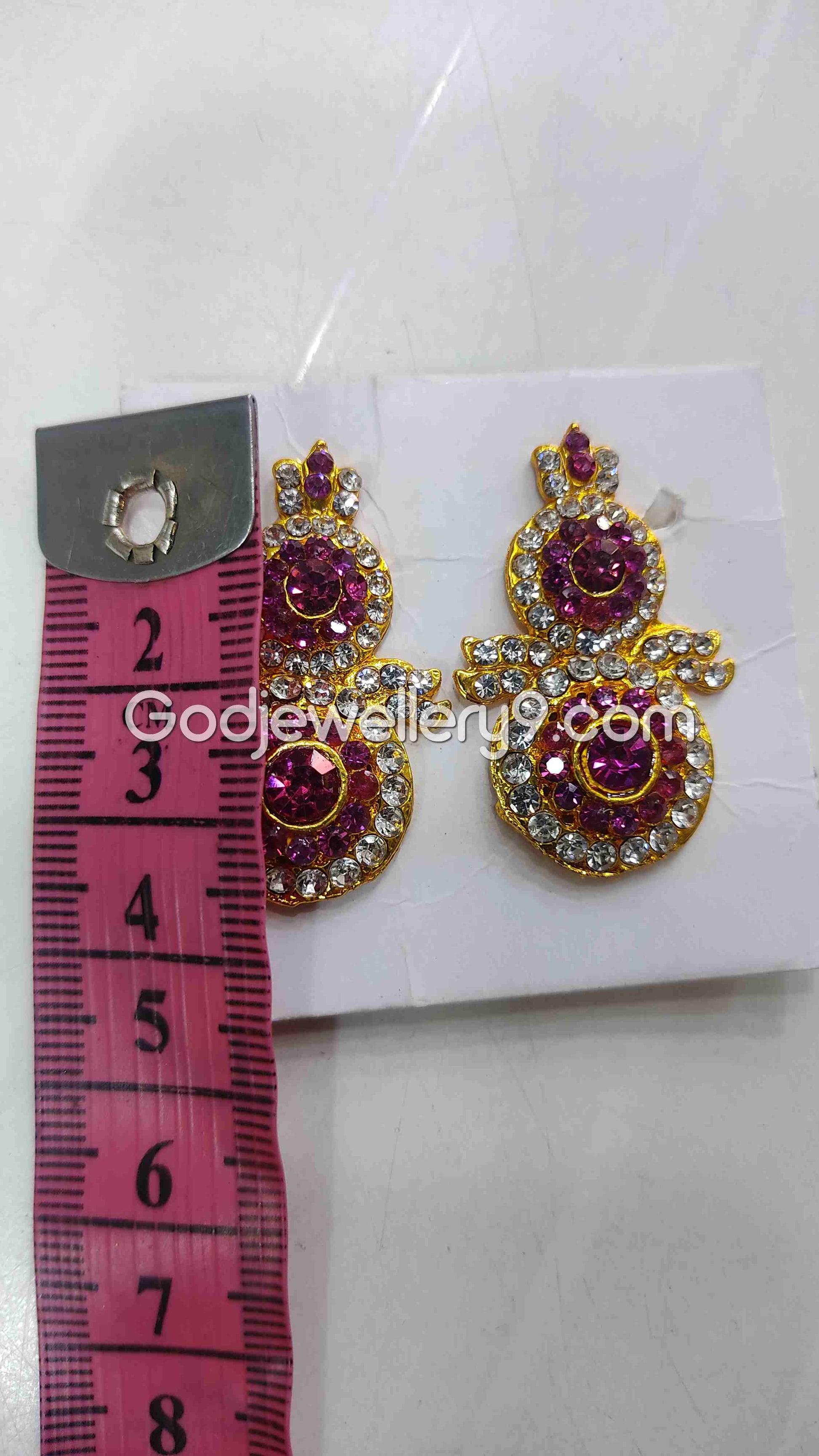 Deity God karna Pathakam Pink Earrings For Amman G20 Godjewellery9
1