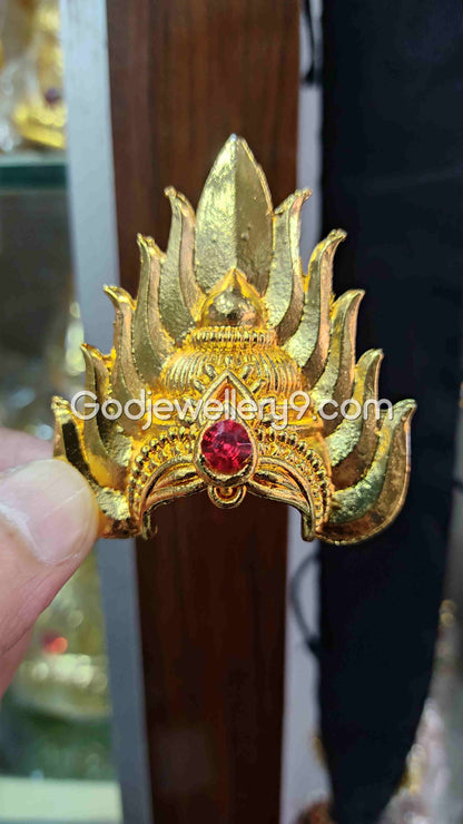 Deity Gold Plated Jwala Small Half Crown Mukut Kireetam R1 Godjewellery9