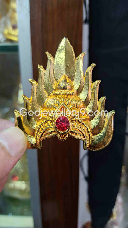 Deity Gold Plated Jwala Small Half Crown Mukut Kireetam R1 Godjewellery9
