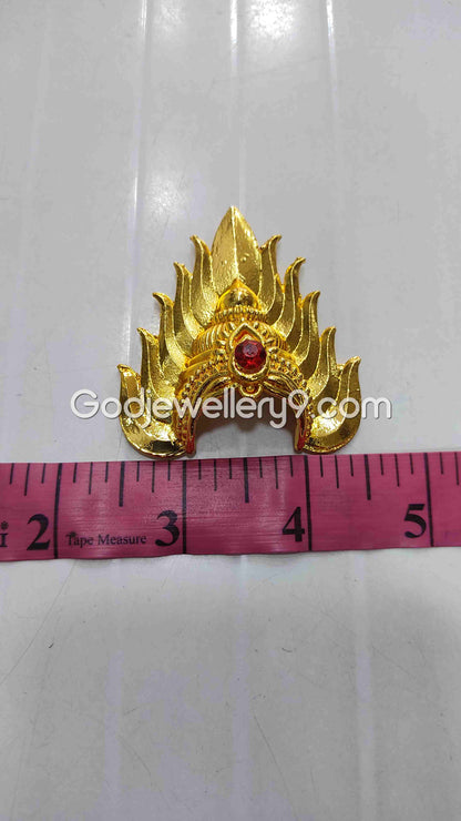 Deity Gold Plated Jwala Small Half Crown Mukut Kireetam R1 Godjewellery9 1