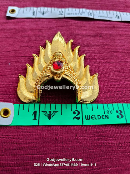 Deity Gold Plated Jwala Small Half Crown Mukut Kireetam 9rcsc11-1 godjewellery9