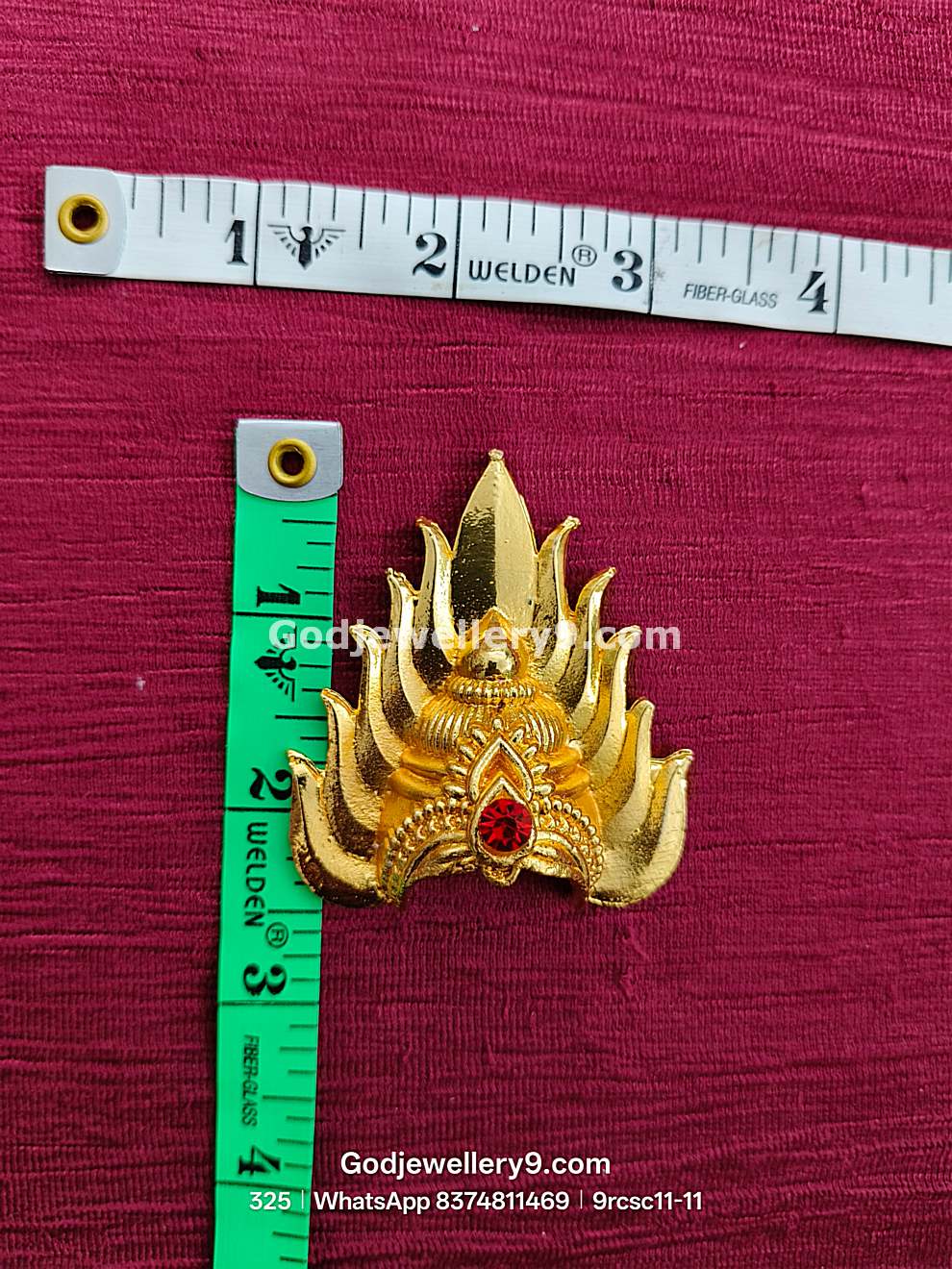 Deity Gold Plated Jwala Small Half Crown Mukut Kireetam 9rcsc11-2 godjewellery9