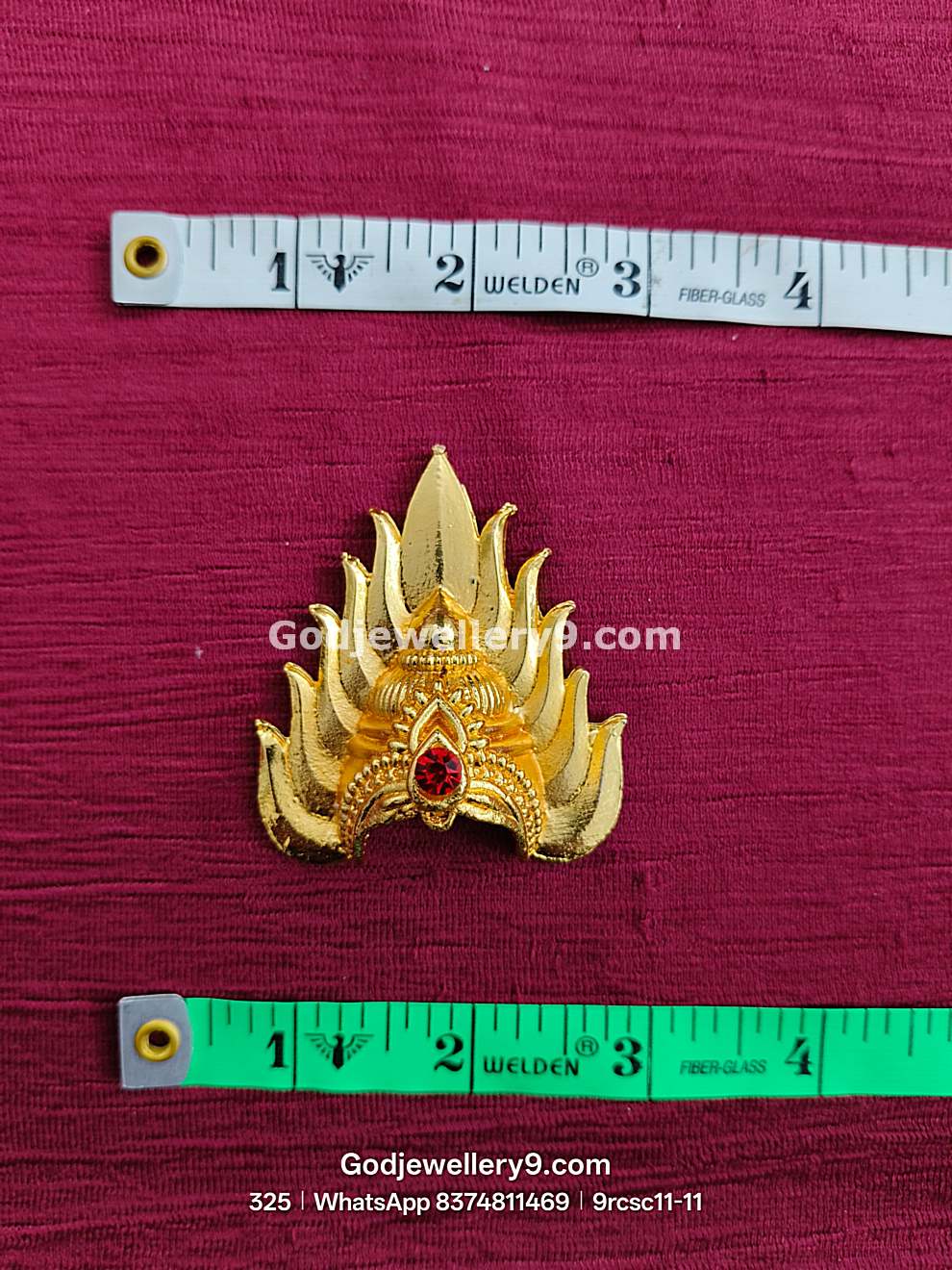 Deity Gold Plated Jwala Small Half Crown Mukut Kireetam 9rcsc11 godjewellery9