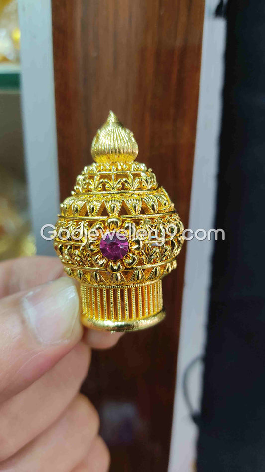 Deity Gold Plated Small Half Crown Mukut Kireetam For God R4 Godjewellery9