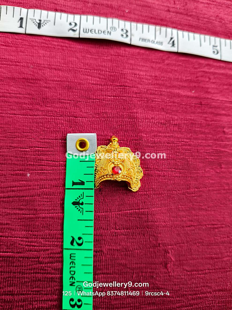 Deity Gold Plated Small Half Crown Mukut Kireetam For God 9rcsc4-2 godjewellery9.com