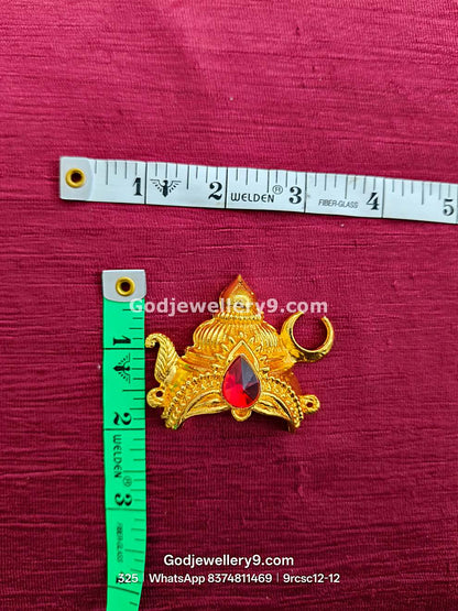 Deity Gold Plated Small Half Crown Mukut Kireetam With Moon 9rcsc12-1 godjewellery9.com