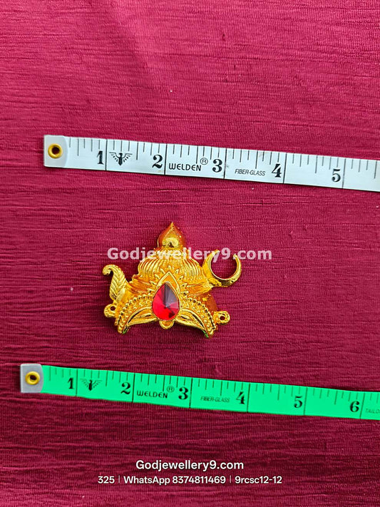 Deity Gold Plated Small Half Crown Mukut Kireetam With Moon 9rcsc12 godjewellery9.com