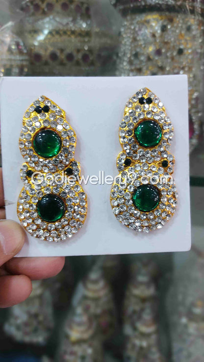 Deity Green Earrings For Amman karna Pathakam God G4
