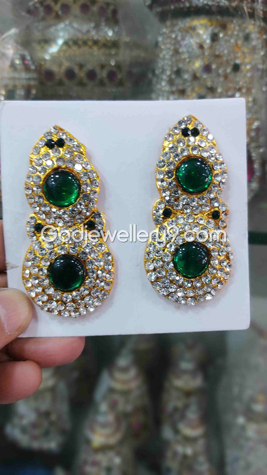 Deity Green Earrings For Amman karna Pathakam God G4