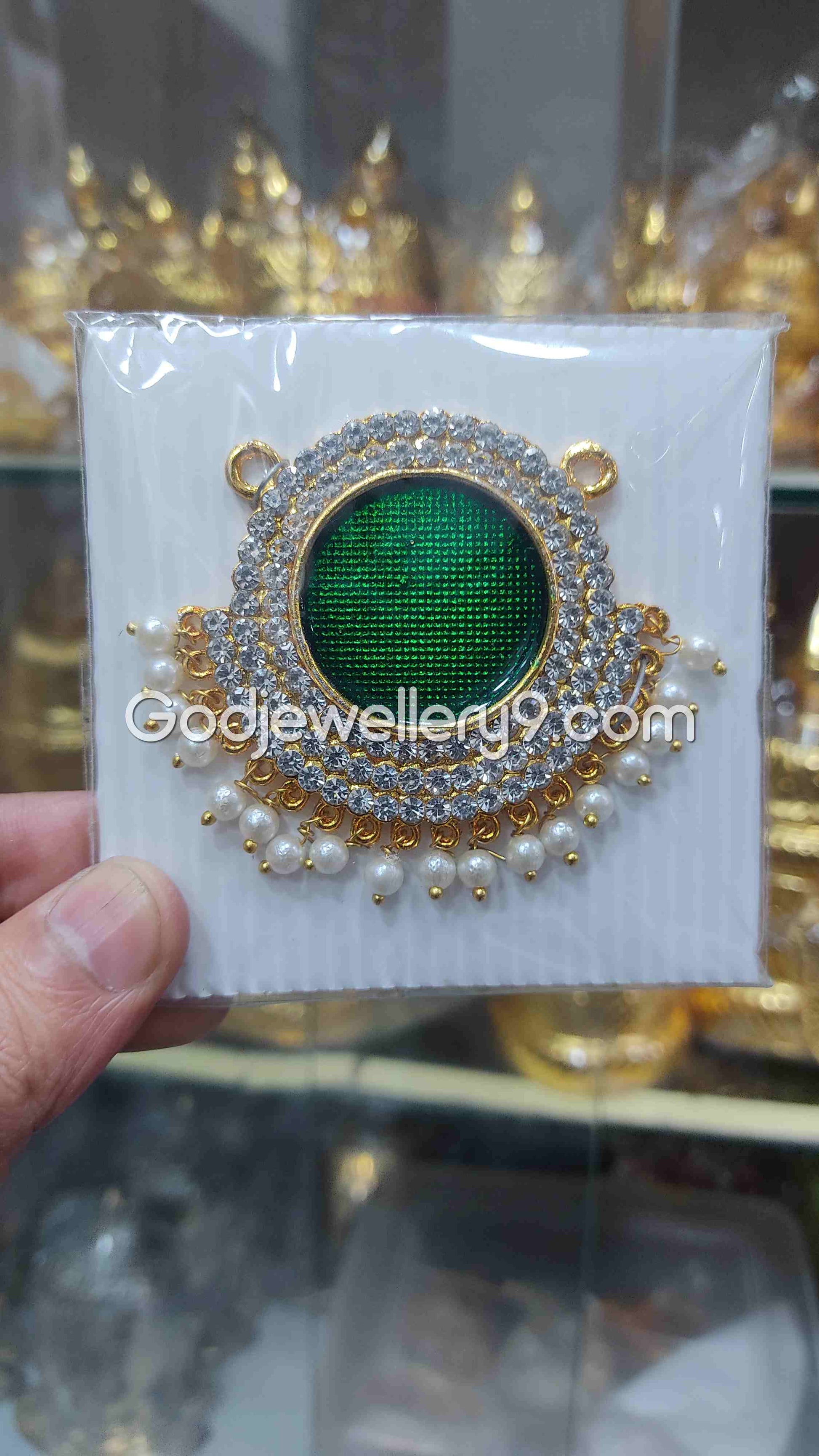Deity Green Medium S Round Dollar Pendant Pathakam For God R20 Godjewellery9