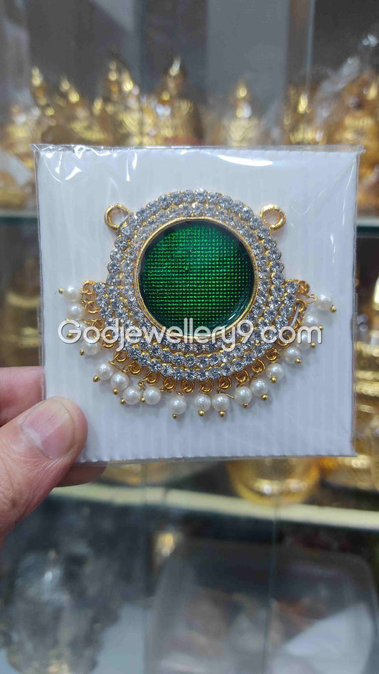 Deity Green Medium S Round Dollar Pendant Pathakam For God R20 Godjewellery9