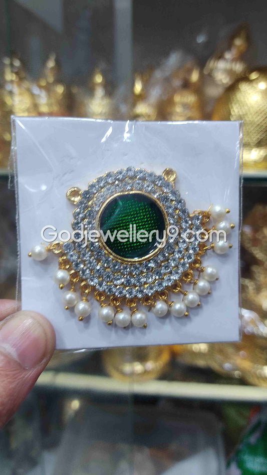 Deity Green Small B Round Dollar Pendant Pathakam For God R23 Godjewellery9