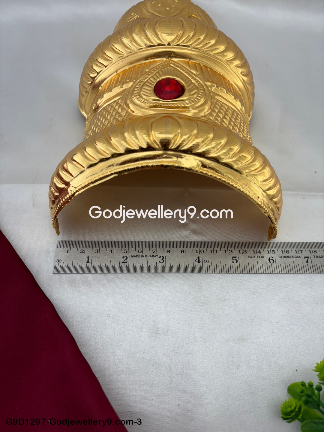 Deity Half Gold Plated Crown Kireetam Mukut For God G7 Godjewellery9.com G9D1297-3