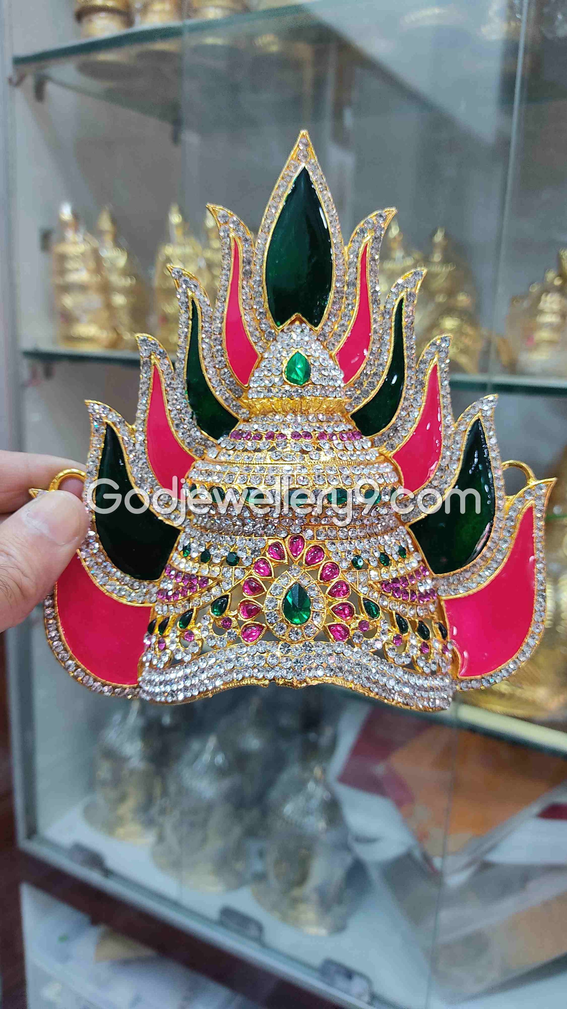 Deity Jwala Stone Mukut God Jewelley Sudar Crown Kireetam G1 Godjewellery9