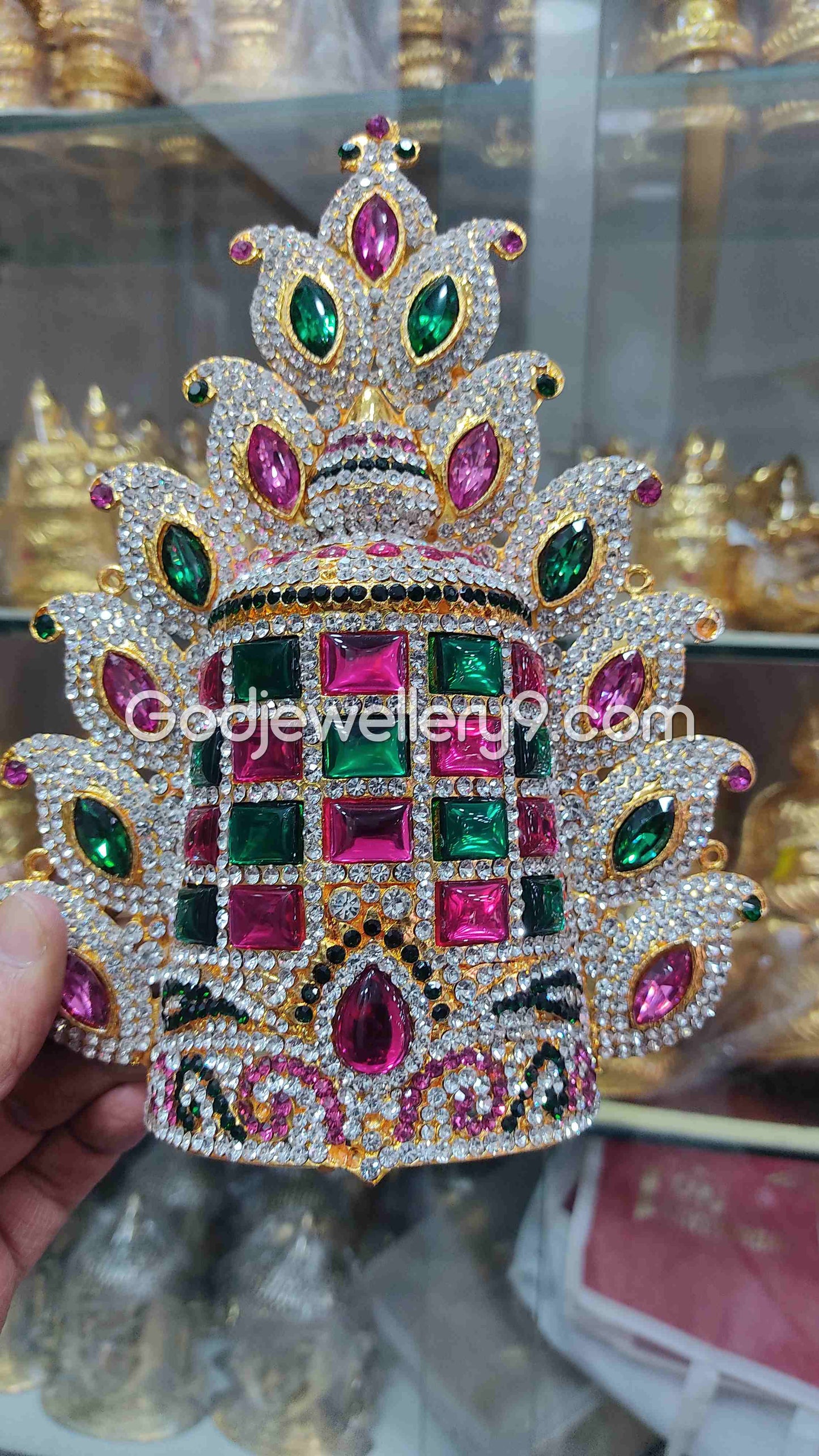 Deity Kireetam Mukut Sudar Crown Stone Jwala God Jewelley G7 Godjewellery9