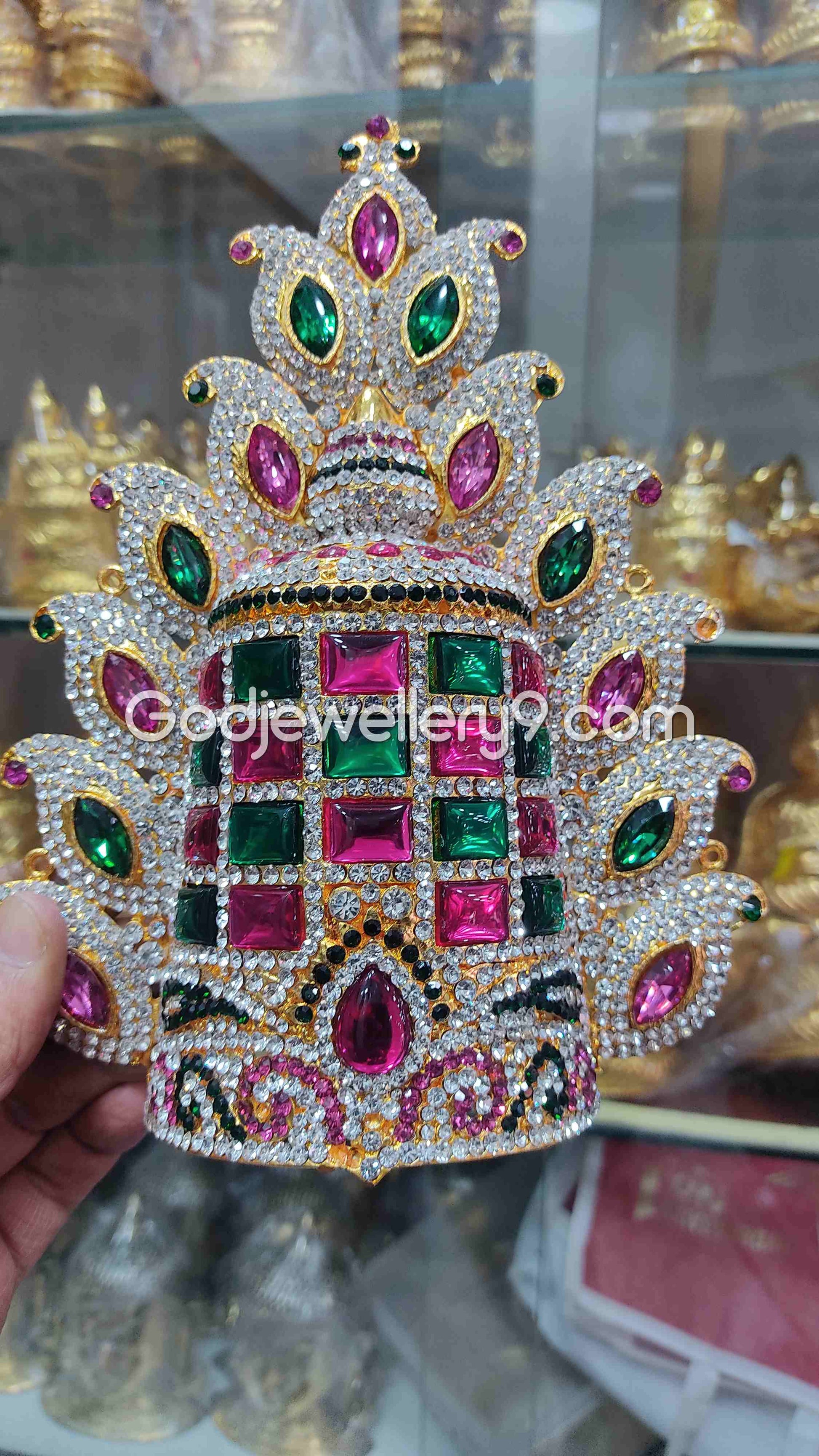 Deity Kireetam Mukut Sudar Crown Stone Jwala God Jewelley G7 Godjewellery9
