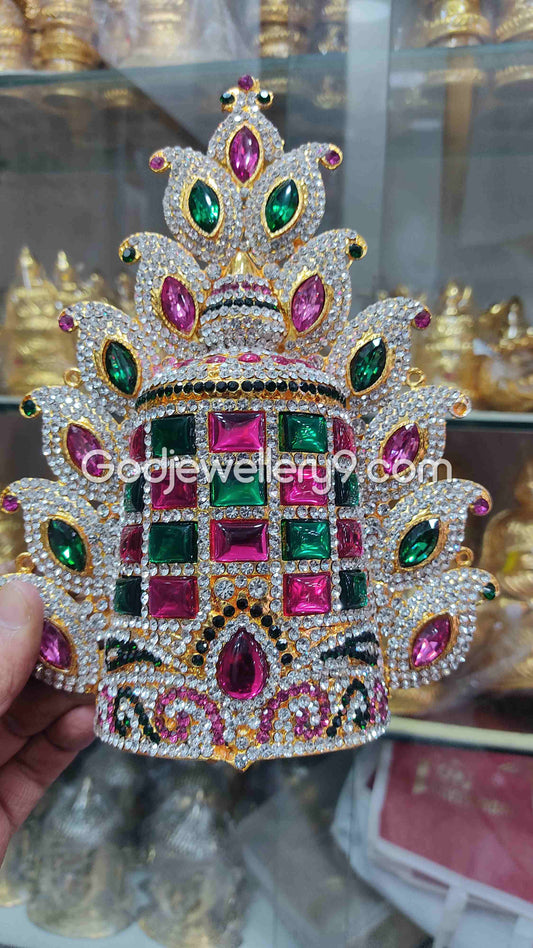 Deity Kireetam Mukut Sudar Crown Stone Jwala God Jewelley G7 Godjewellery9