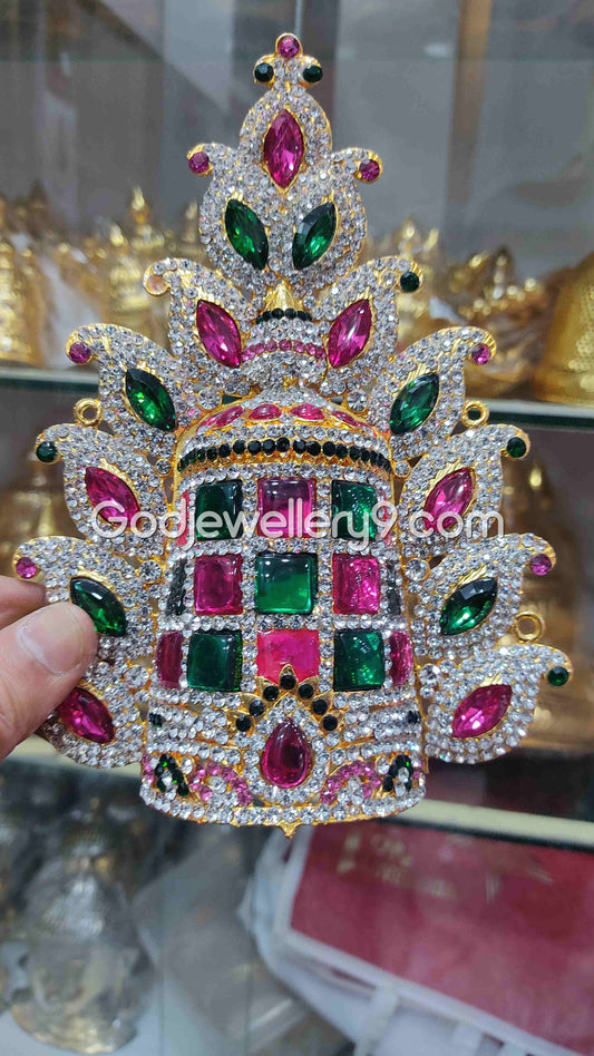 Deity Kireetam Sudar Crown Stone Jwala God Mukut Jewelley G6 Godjewellery9