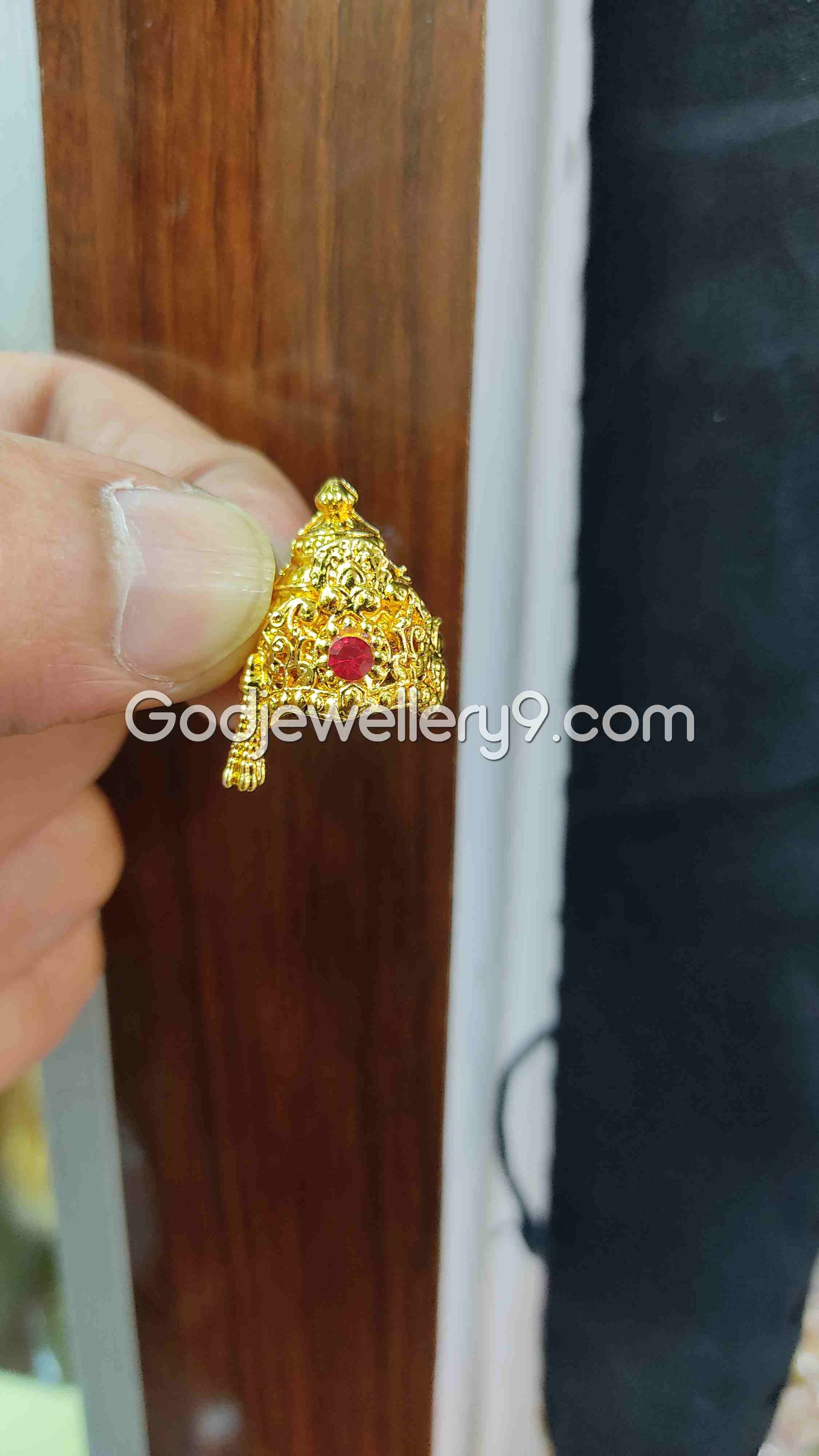 Deity Laddu Gopal Mukut Small Half Crown Gold Plated Kireetam R9 Godjewellery9