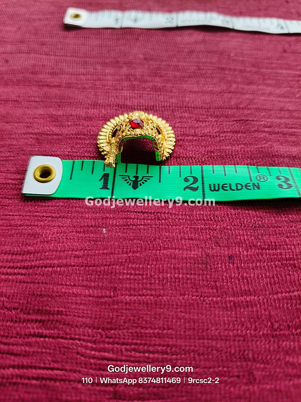 Deity Laddu Gopal Mukut Small Half Crown Gold Plated Kireetam 9rcsc2-1 godjewellery9.com