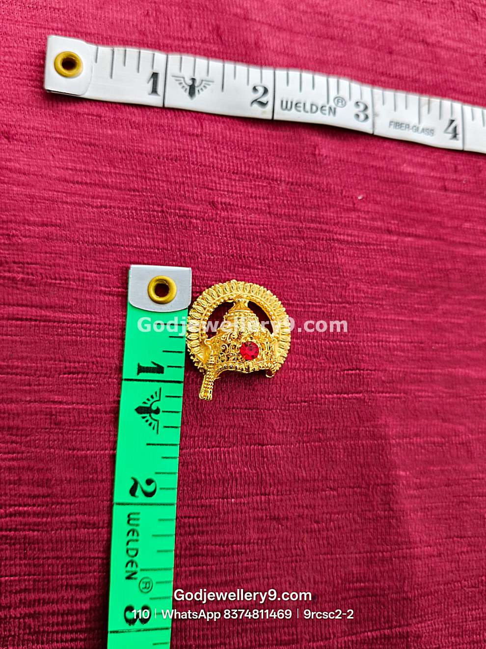 Deity Laddu Gopal Mukut Small Half Crown Gold Plated Kireetam 9rcsc2-2 godjewellery9.com