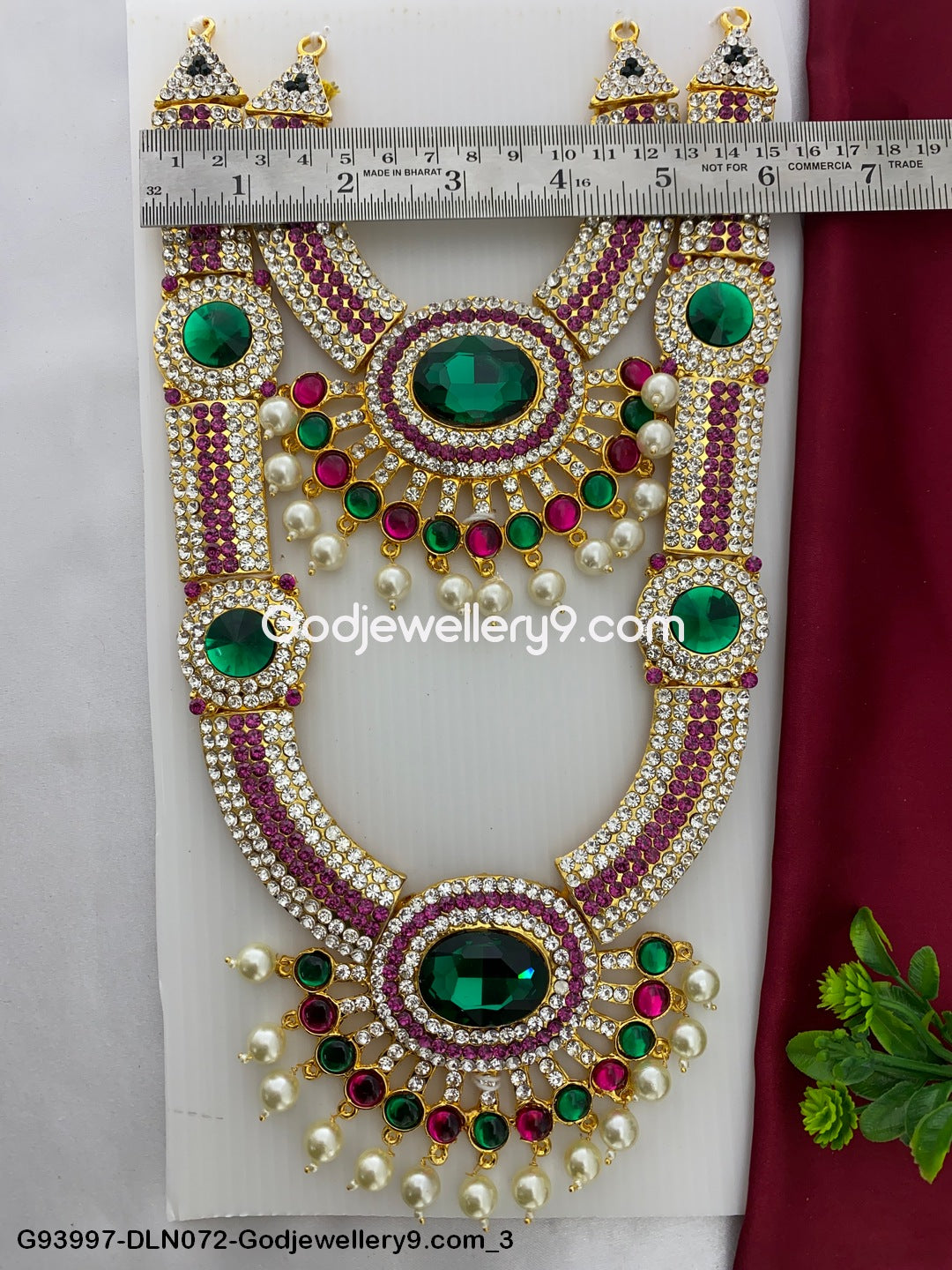 Deity Long Necklace 2 Step Alankaram Jewelry for God Statues G93997-DLN072-Godjewellery9.com 3