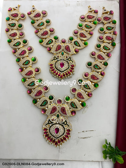 Deity Long Necklace 2 Step Amman Jewellery for God Idol Jewellery G92606-DLN084-Godjewellery9.com 1