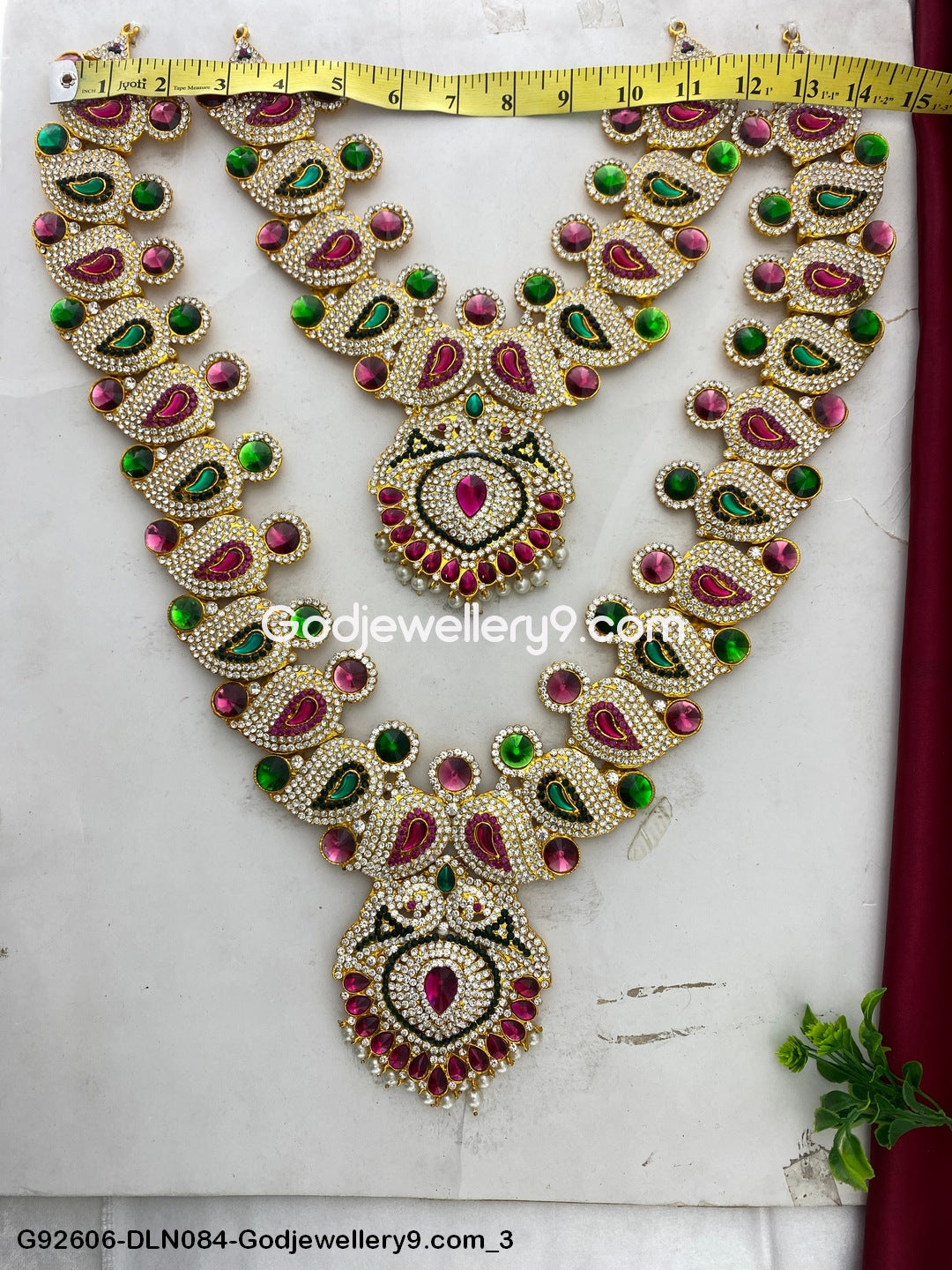 Deity Long Necklace 2 Step Amman Jewellery for God Idol Jewellery G92606-DLN084-Godjewellery9.com 3
