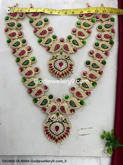 Deity Long Necklace 2 Step Amman Jewellery for God Idol Jewellery G92606-DLN084-Godjewellery9.com 3