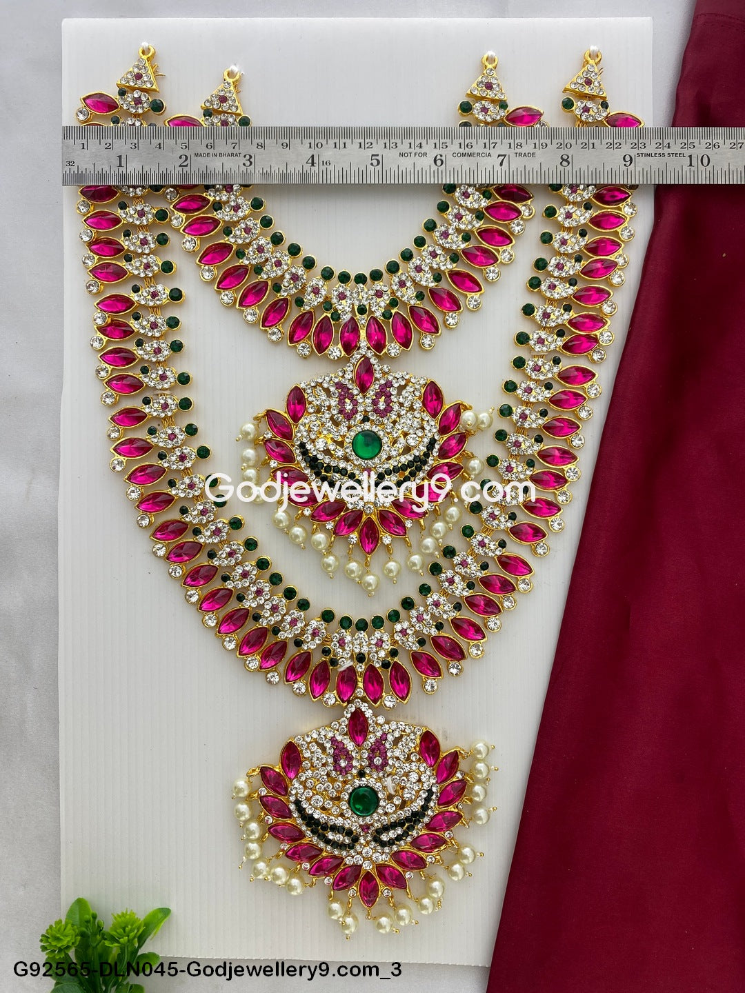 Deity Long Necklace 2 Step Amman Temple Jewellery For God G92565-DLN045-Godjewellery9.com 3